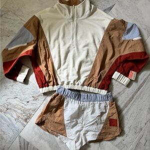 FP Movement Colorblock Half-Zip Pullover and Shorts Set